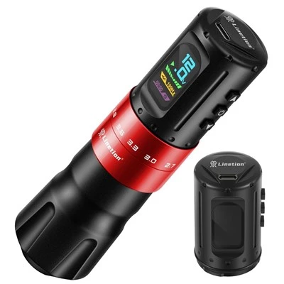 KT2 Wireless Tattoo Gun Pen Machine Kit Stroke Justerbar från 2,7~4,5 mm tatueringstillbehör för artist